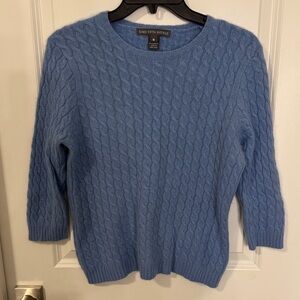 Saks Fifth Avenue Sky Blue Cable-Knit Crewneck Sweater